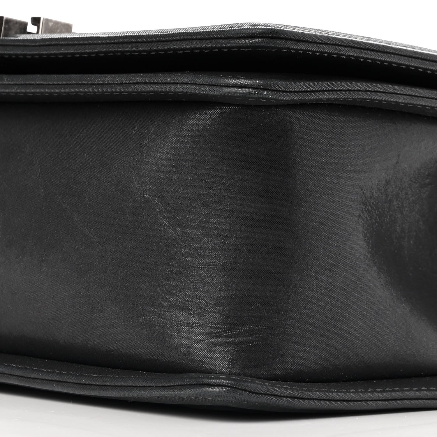 Chanel Iridescent Calfskin Embellished Double Stitch Medium Boy Flap Charcoal 10 of 16