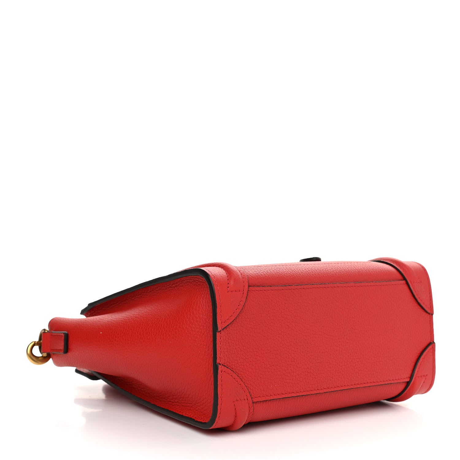 Celine Drummed Calfskin Nano Luggage Coquelicot 4 of 10