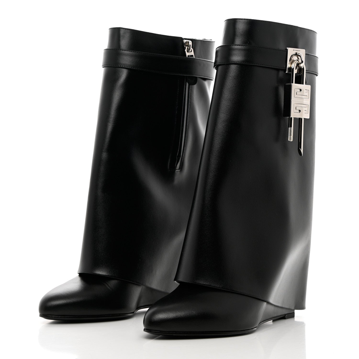 Givenchy Calfskin Shark Lock Ankle Boots 40 Black 3 of 10