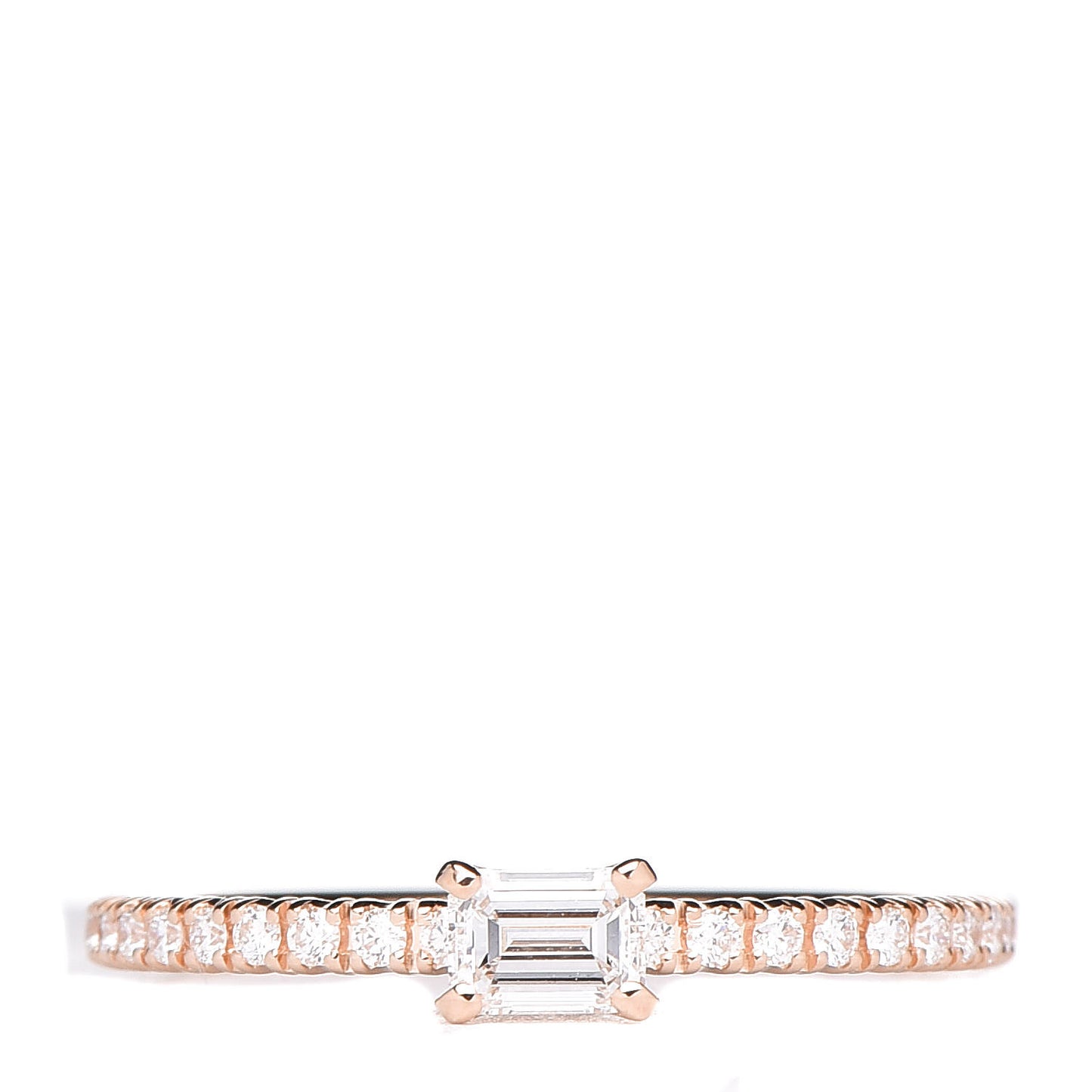 18K Pink Gold Diamond Etincelle De Engagement Ring 49 4.75