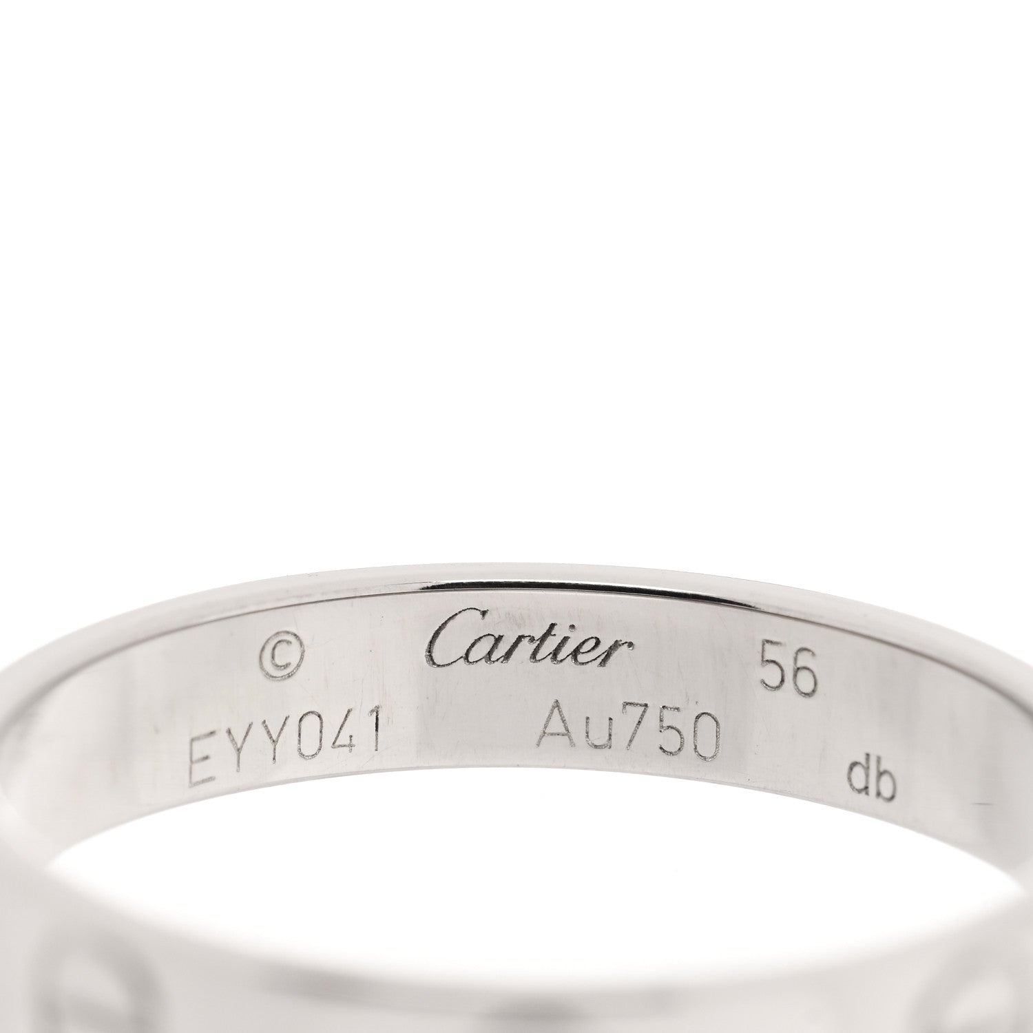 Cartier 18K White Gold 3.5mm LOVE Wedding Band Ring 56 7.5 4 of 5