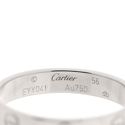 Cartier 18K White Gold 3.5mm LOVE Wedding Band Ring 56 7.5 4 of 5