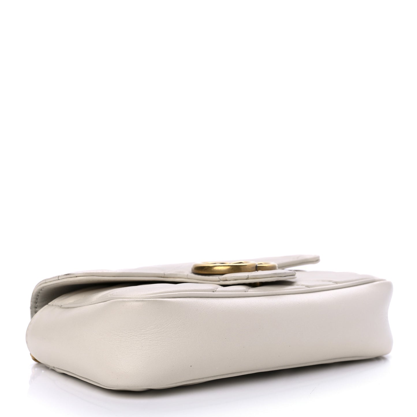Calfskin Matelasse Super Mini GG Marmont Shoulder Bag White