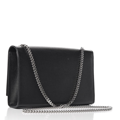 Saint Laurent Grain De Poudre Medium Classic Monogram Kate Satchel Black 3 of 12