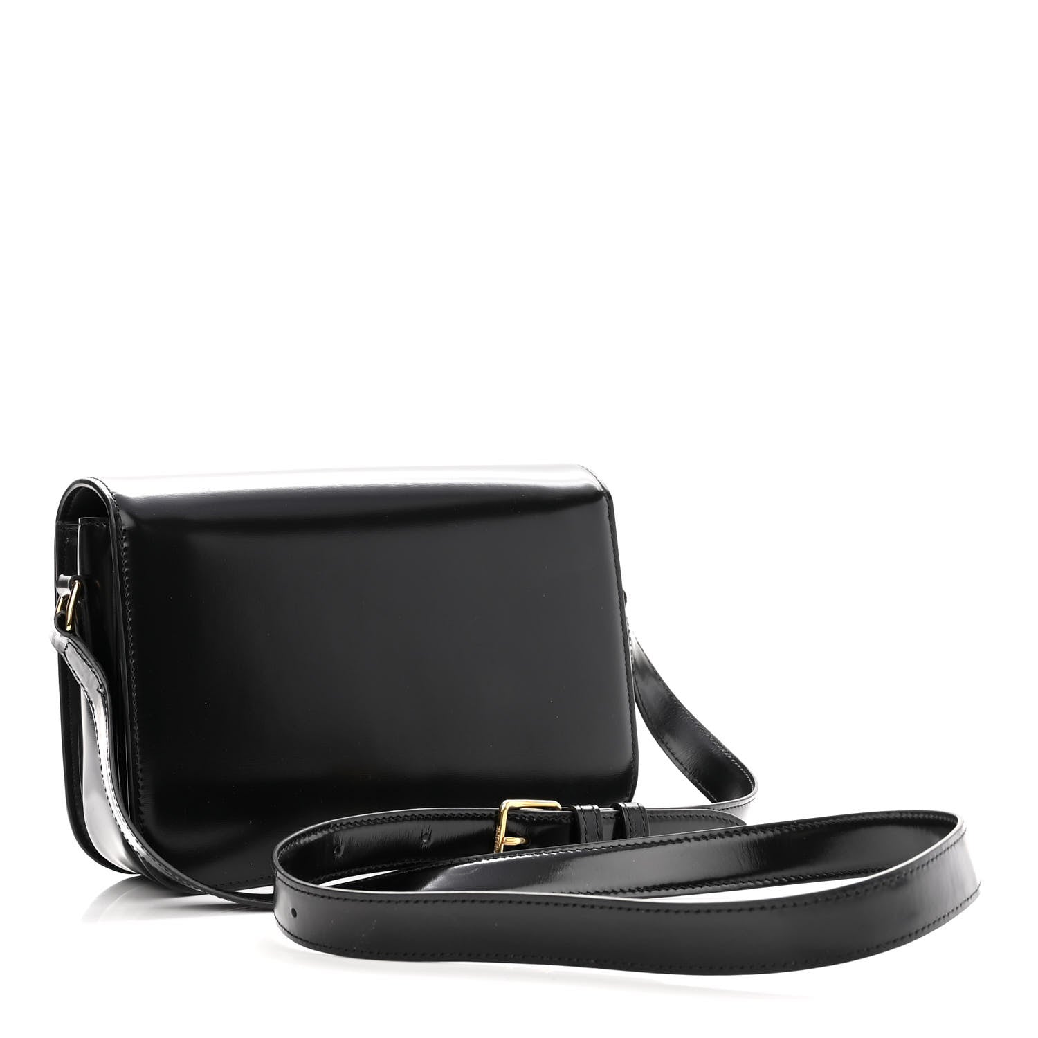 Celine Shiny Calfskin Medium Triomphe Black 3 of 9