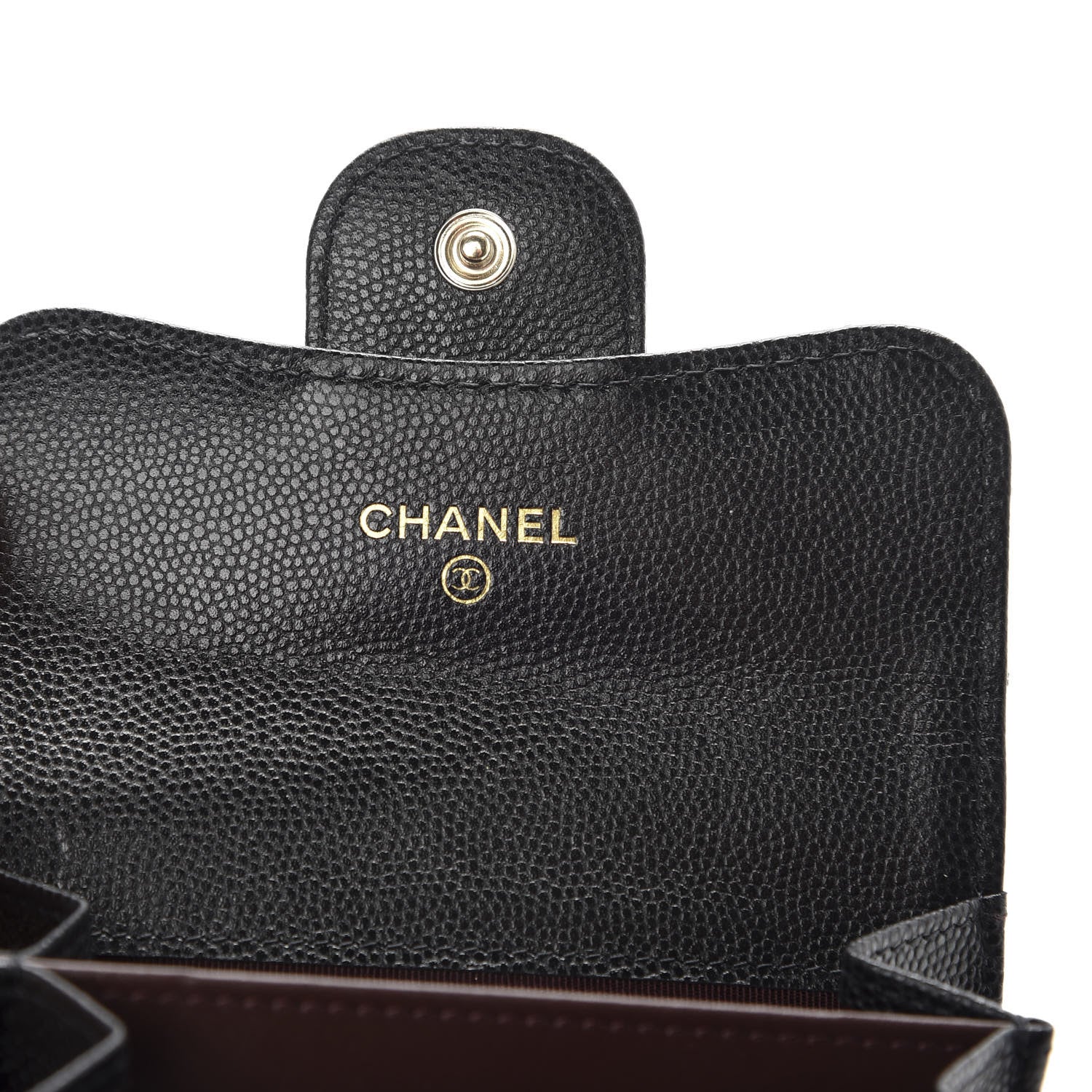 Chanel Caviar Quilted Flap Card Holder Chain Wristlet Black 6 of 9