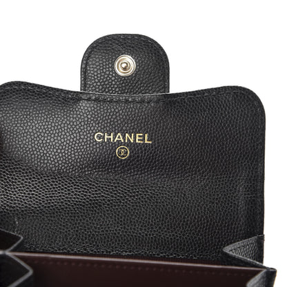 Chanel Caviar Quilted Flap Card Holder Chain Wristlet Black 6 of 9