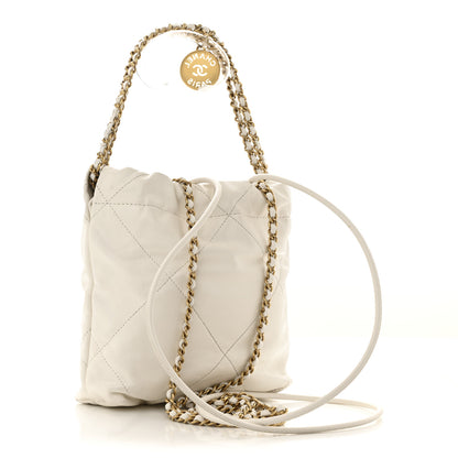 Chanel Shiny Calfskin Quilted Mini Chanel 22 White 3 of 11