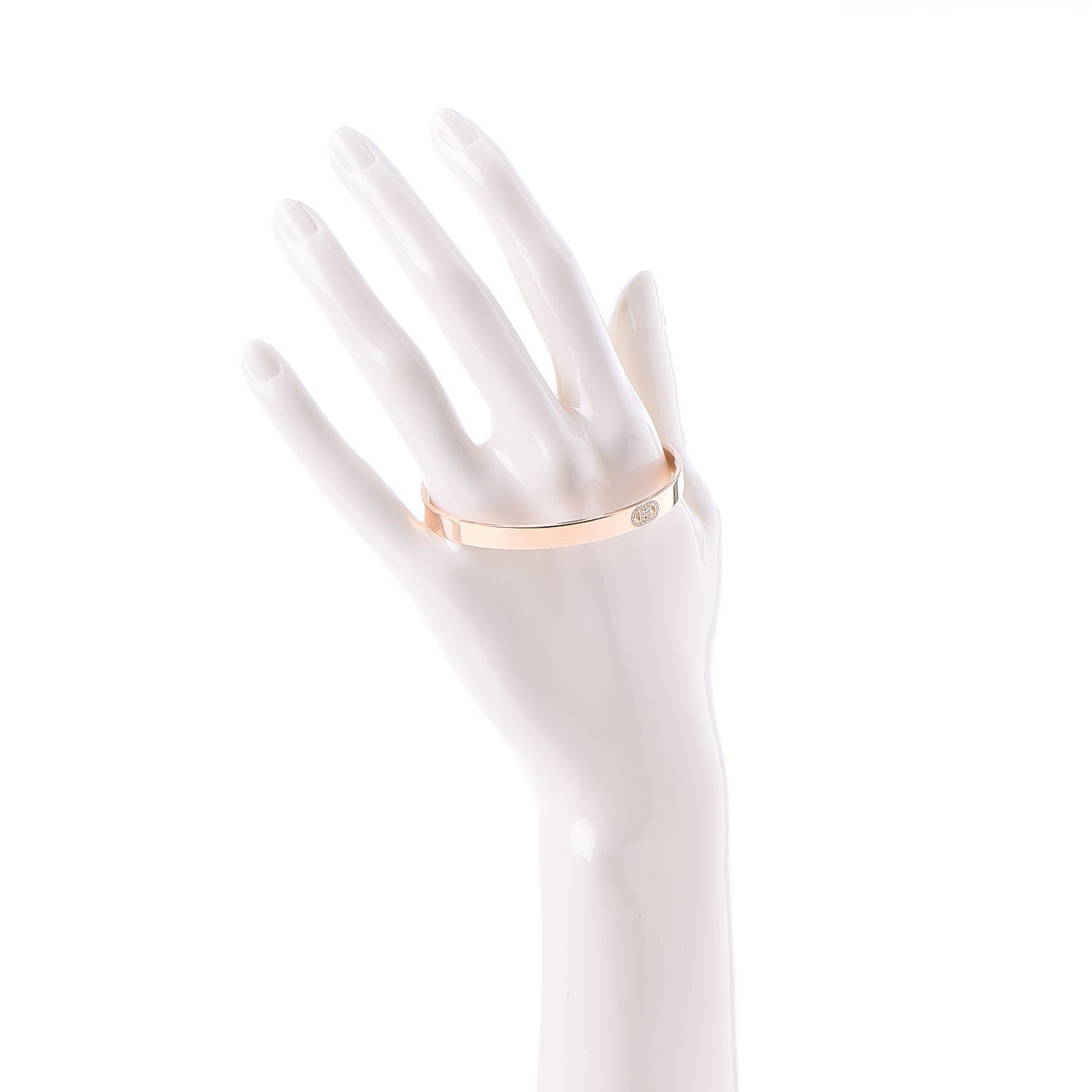Hermes 18K Rose Gold Diamond PM H D'Ancre Bracelet SH 2 of 6
