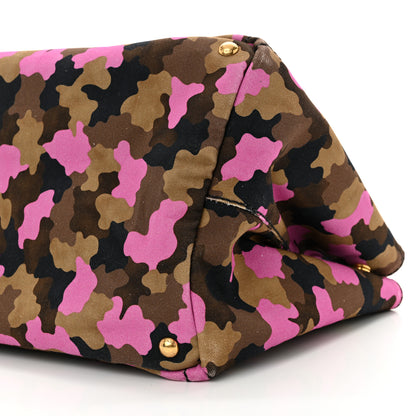 Prada Canapa Camouflage Tote  Pink Brown 9 of 14