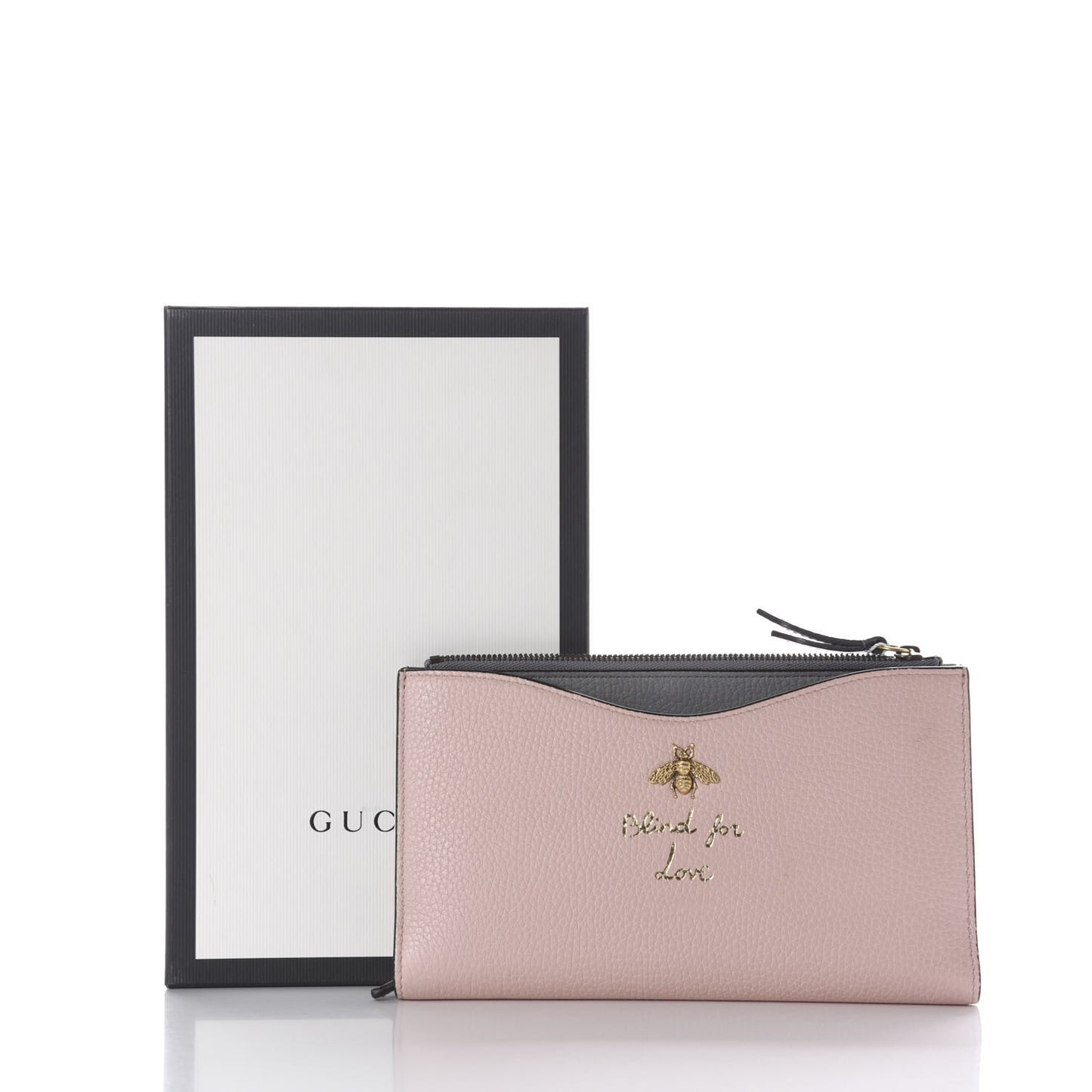 Cellarius Calfskin Blind For Love Bee Traveler Wallet Light Pink