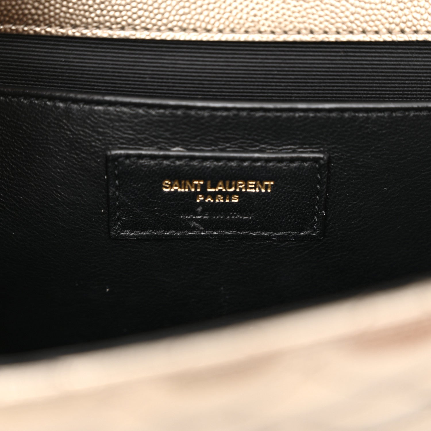 Saint Laurent Metallic Grain De Poudre Textured Mixed Matelasse Triquilt Medium Monogram Satchel Gold 6 of 16