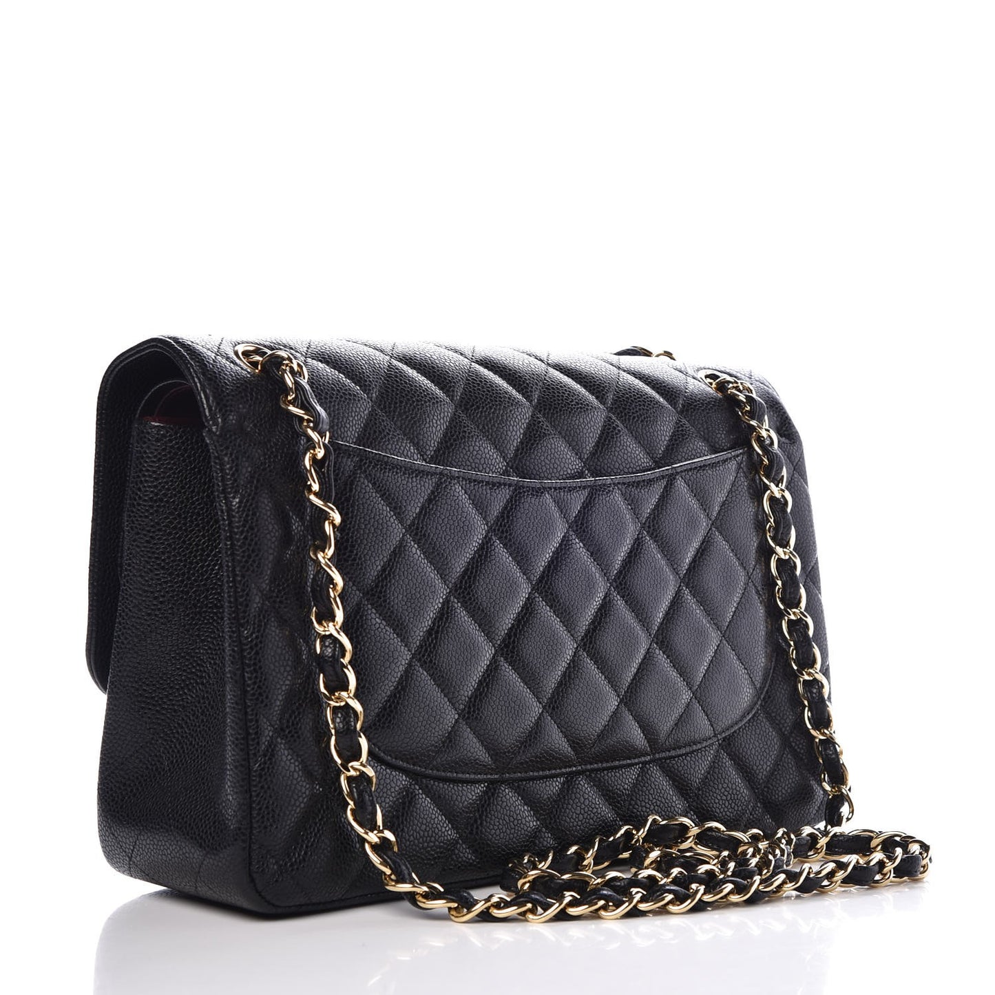 Caviar Quilted Jumbo Double Flap Black