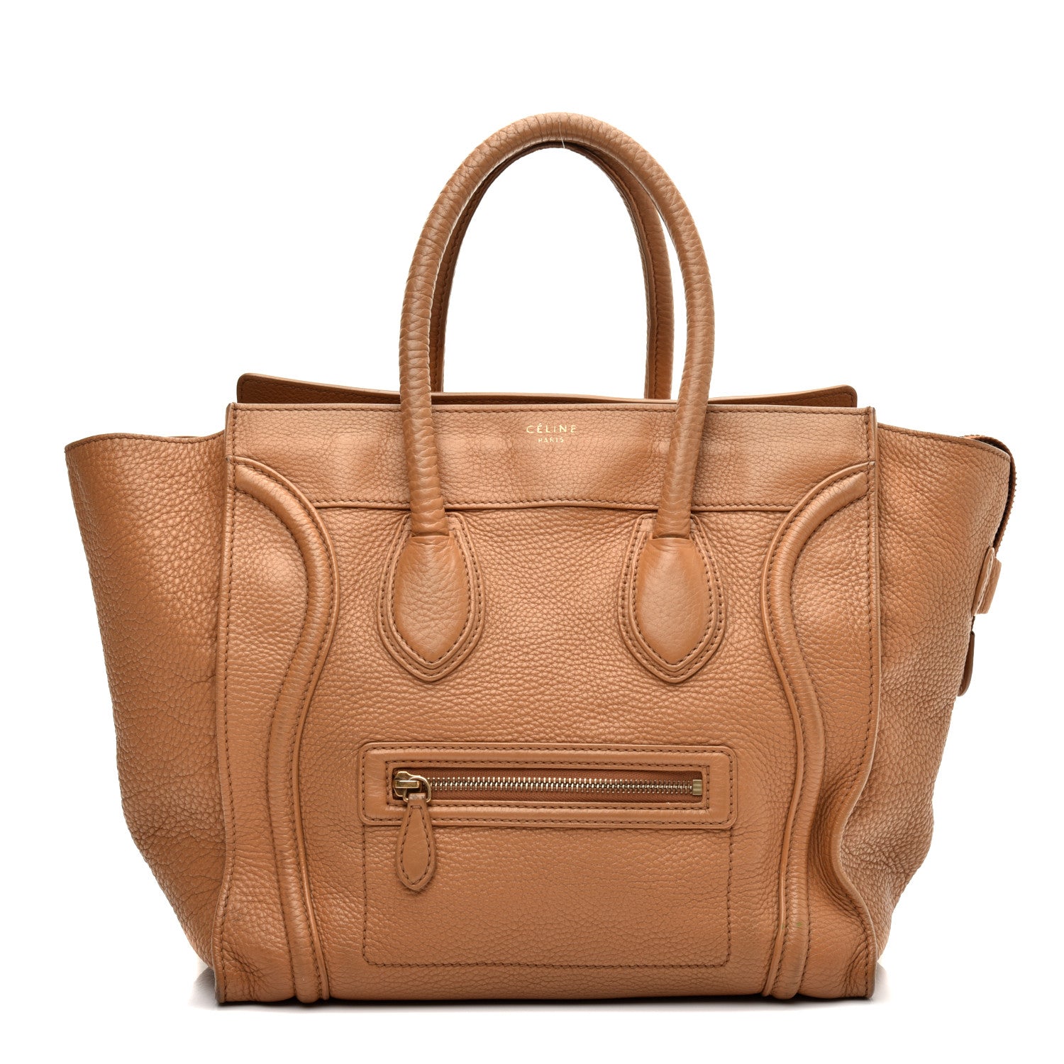Celine Drummed Calfskin Mini Luggage Camel 1 of 13