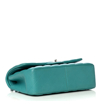 Chanel Lambskin Quilted Jumbo Double Flap Turquoise 4 of 15