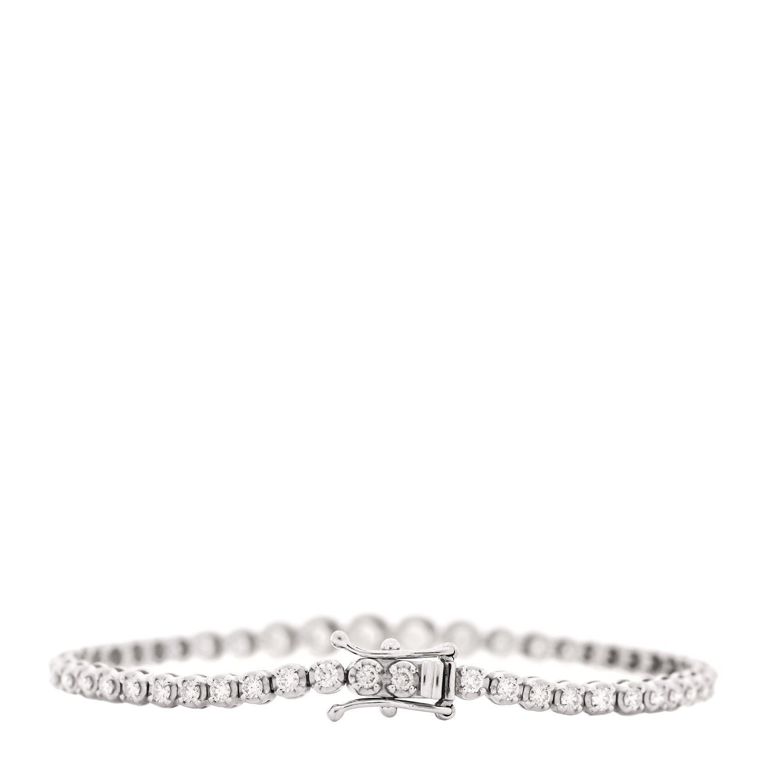 Jennifer Meyer 18K White Gold Diamond Graduated Tennis Bracelet 3 of 5