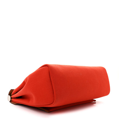 Hermes Vache Hunter Toile Herbag Zip Retourne 31 PM Capucine Fauve 5 of 12