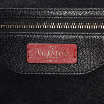 Valentino Garavani Grained Calfskin Rockstud Shoulder Tote Black 6 of 9
