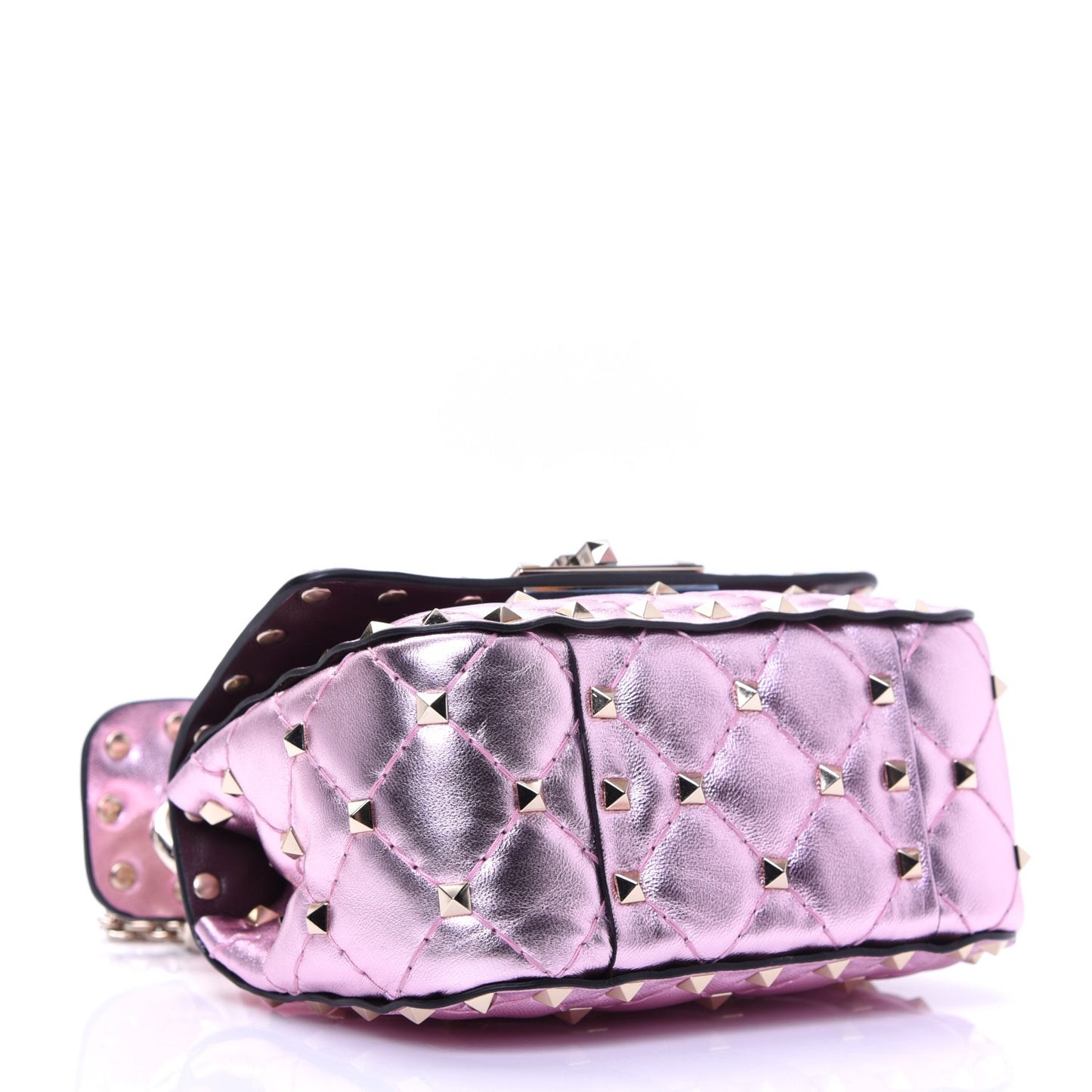 Metallic Nappa Micro Rockstud Spike Shoulder Bag Giacinto