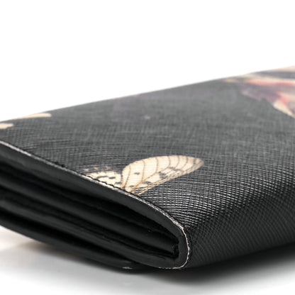 Givenchy Textured Coated Canvas Magnolia and Moth Flap Wallet Black 10 of 13