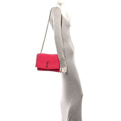 Saint Laurent Raffia Medium Monogram Kate Satchel Pink Glow 2 of 10