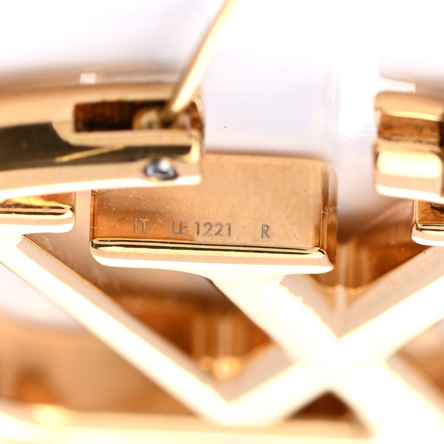 Louis Vuitton Metal Louise Hoop Earrings Gold 5 of 6