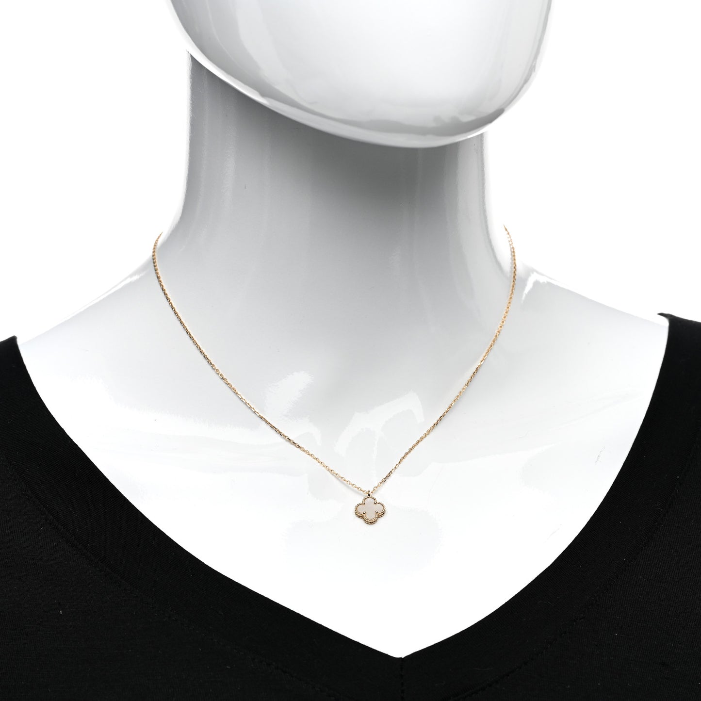 18K Yellow Gold Mother of Pearl Sweet Alhambra Pendant Necklace
