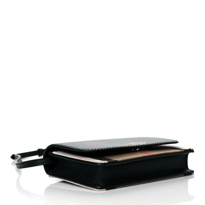 Burberry Derby Calfskin House Check Wallet On Chain Black 4 of 9