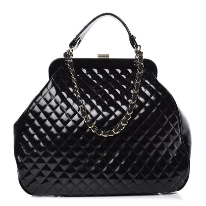 Chanel Glazed Calfskin Quilted Mademoiselle Large Frame Bag Black 1 of 10