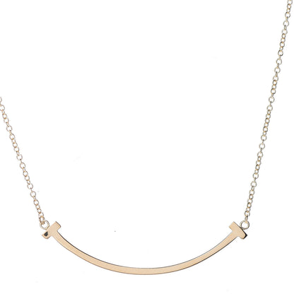 Tiffany 18K Yellow Gold Small T Smile Pendant Necklace 4 of 7