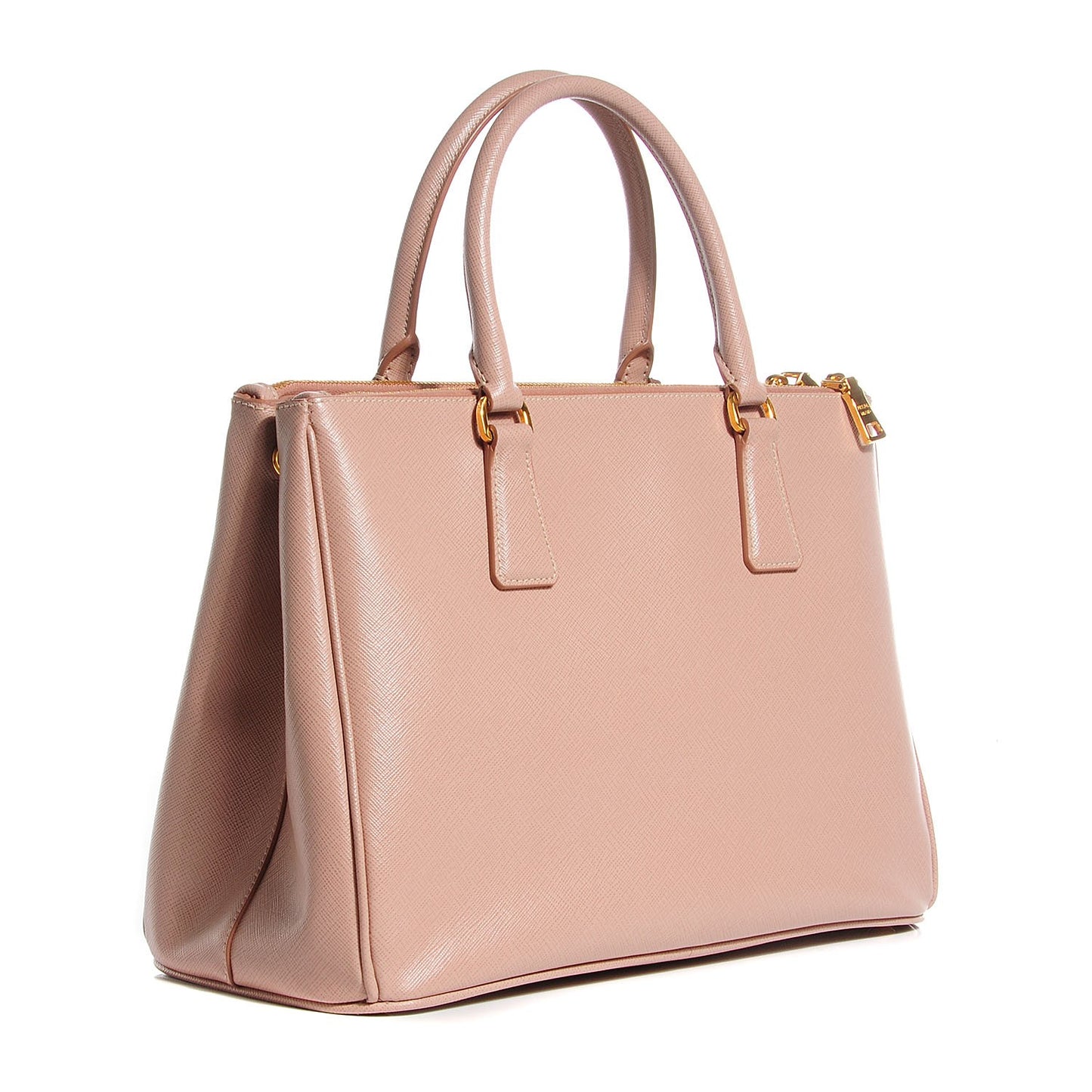 Saffiano Lux Medium Double Zip Tote Cammeo