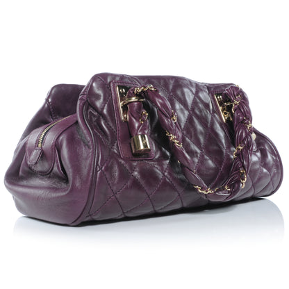 Chanel Distressed Lambskin Lady Braid Bowler Purple 3 of 9