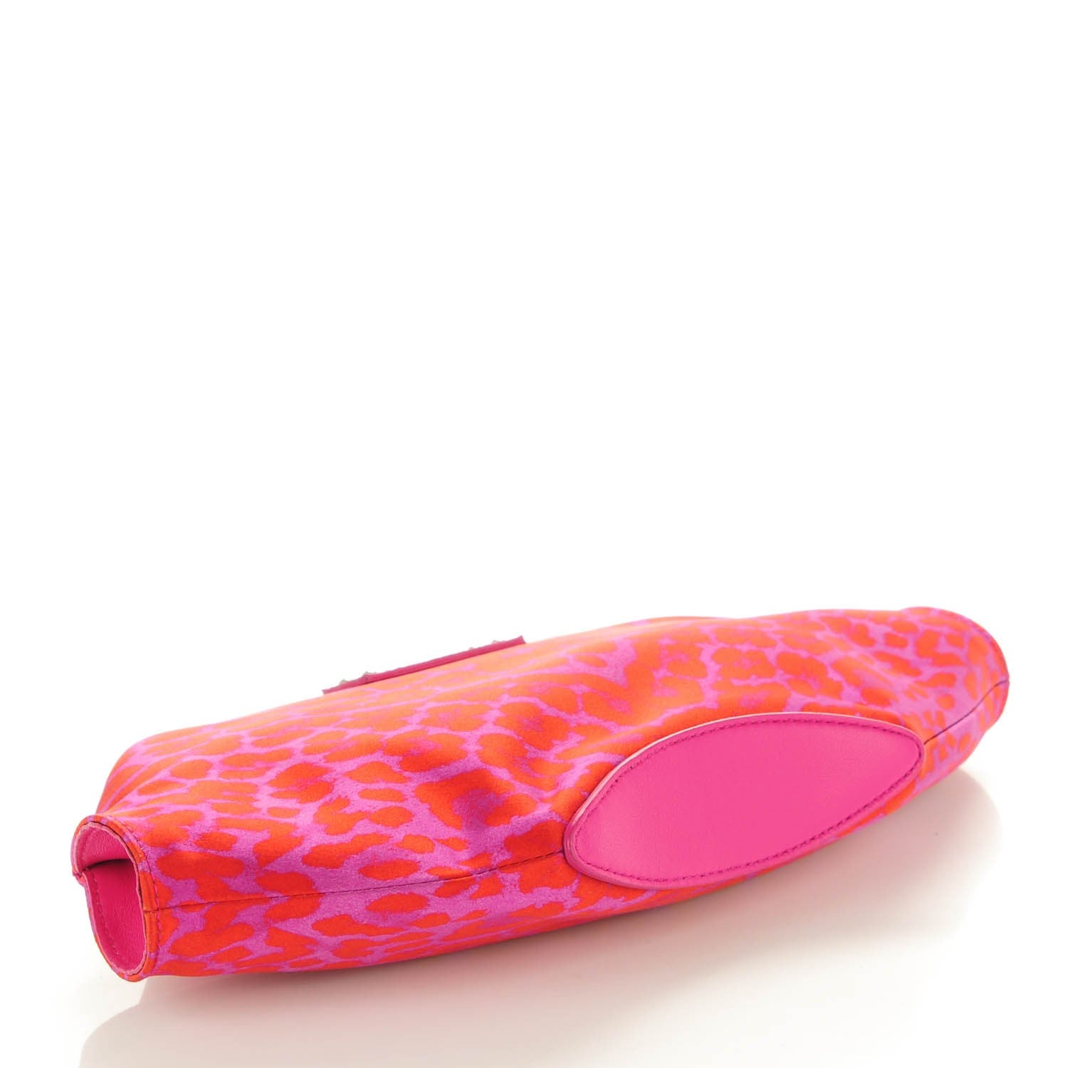 Alexander McQueen Silk Leopard Print Manta Clutch Flame Bougainvillea 4 of 7