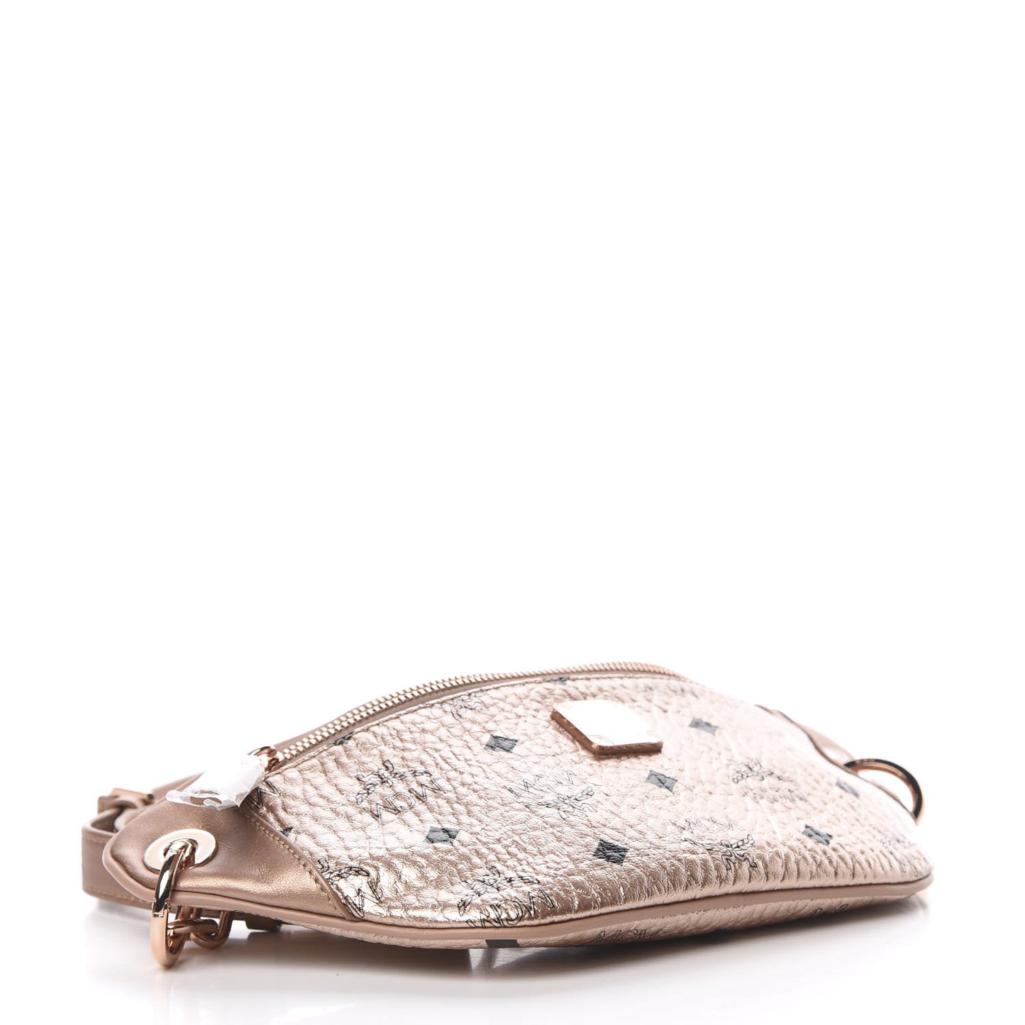 Metallic Visetos Mini Stark Crossbody Chain Belt Bag Champagne Gold