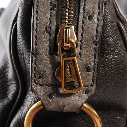 Saint Laurent Ostrich Goatskin Large Rive Gauche Grey 6 of 9