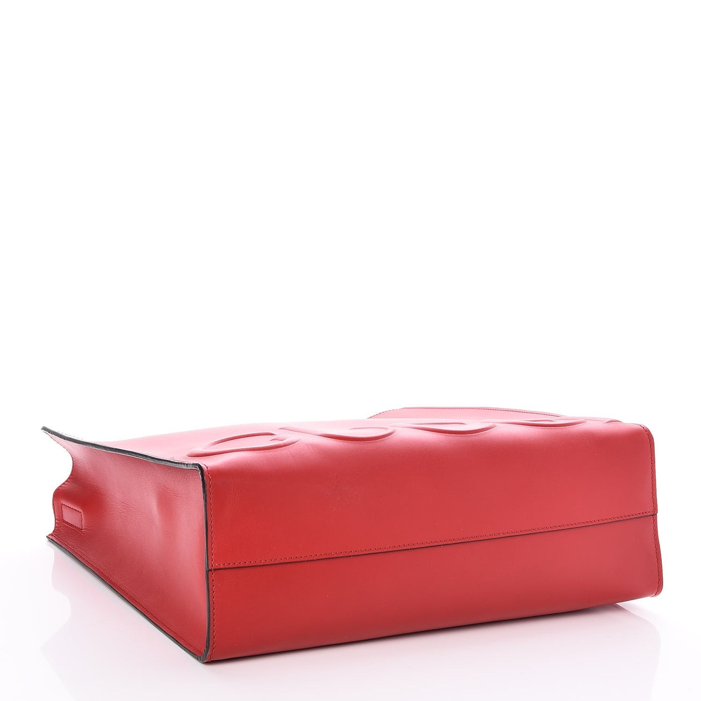 Calfskin Embossed Medium XL Tote Red