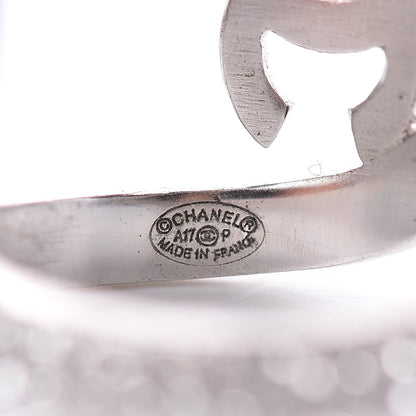 Chanel Crystal CC Ring 5.5 Silver 5 of 5