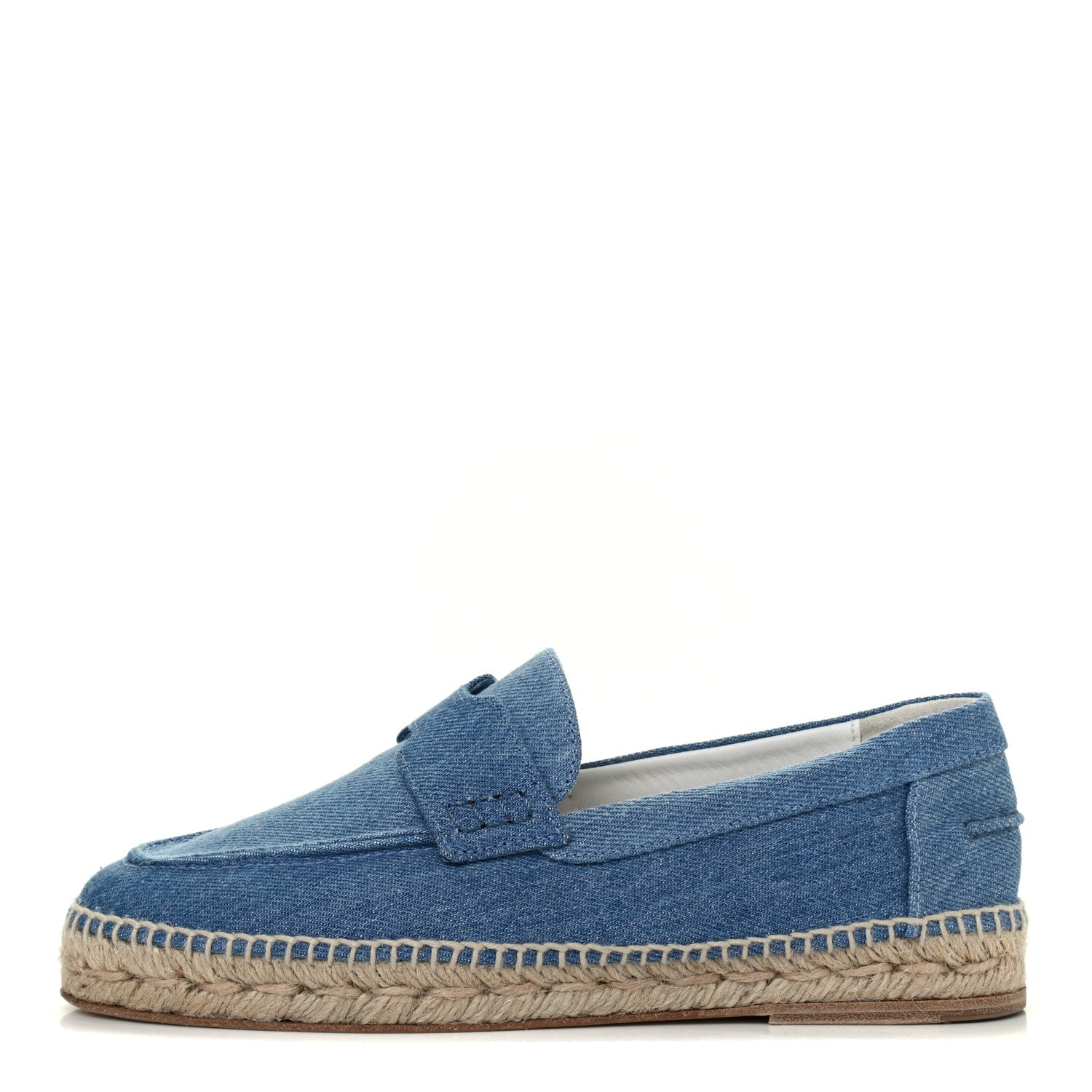 Hermes Denim Canvas Womens Trip Espadrilles 37 Bleu Clair 1 of 10