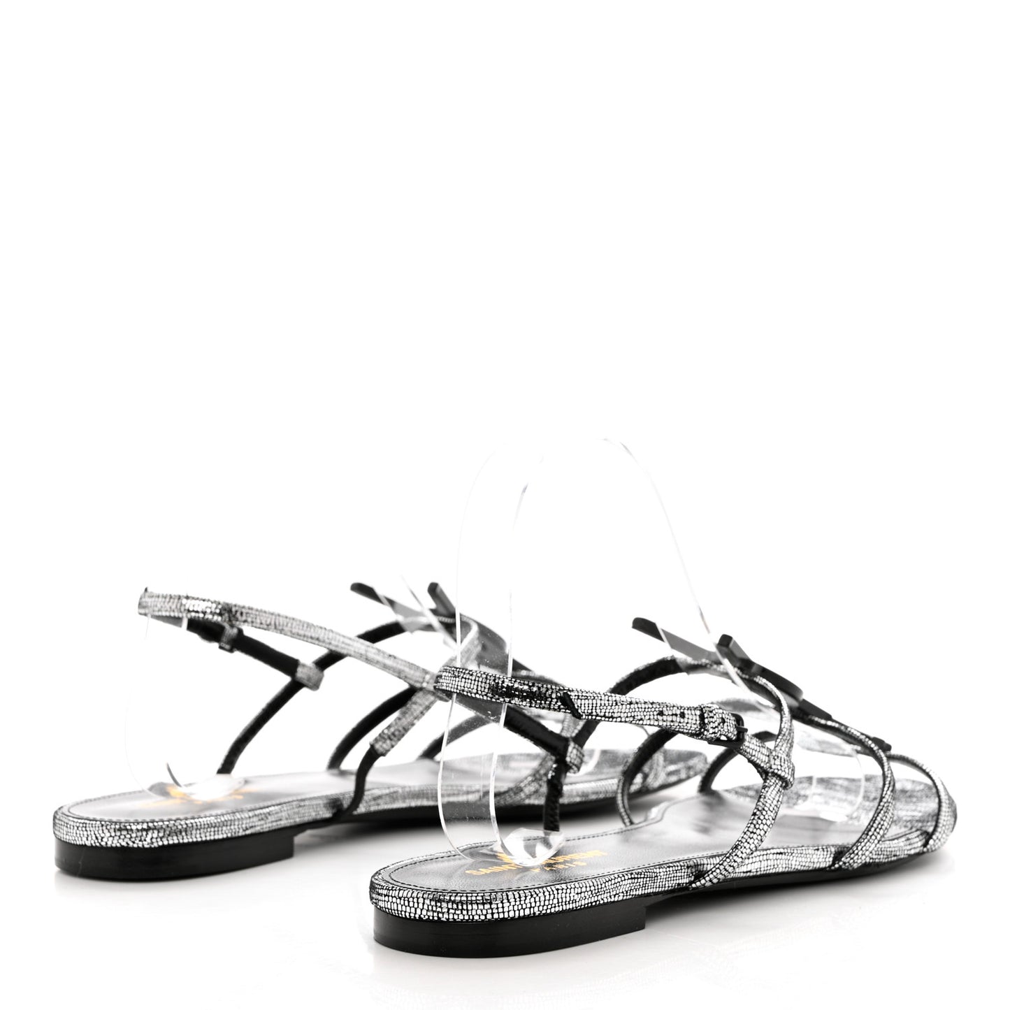 Calfskin Cassandra Monogram Sandals 42 Argento