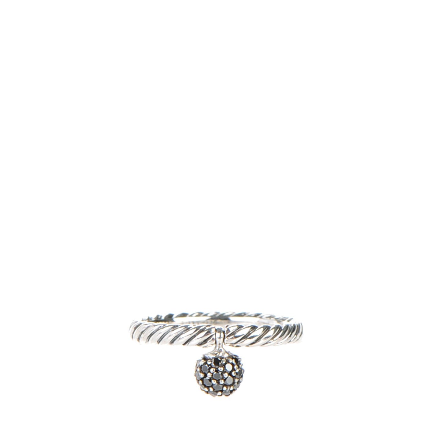 Sterling Silver Black Diamond 6mm Element Ball Ring 53 6.5