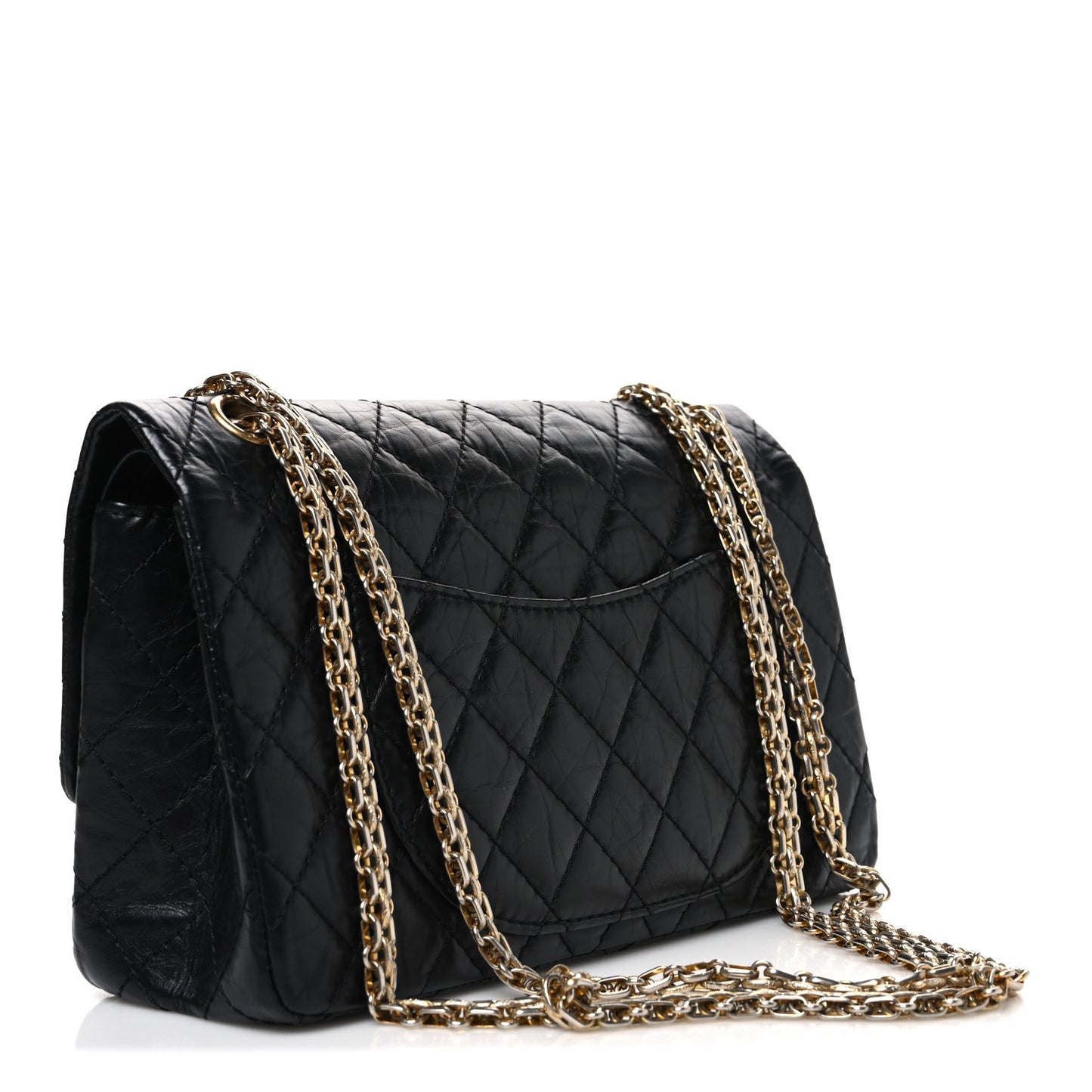 Aged Calfskin Quilted 2.55 Reissue 225 Flap Black