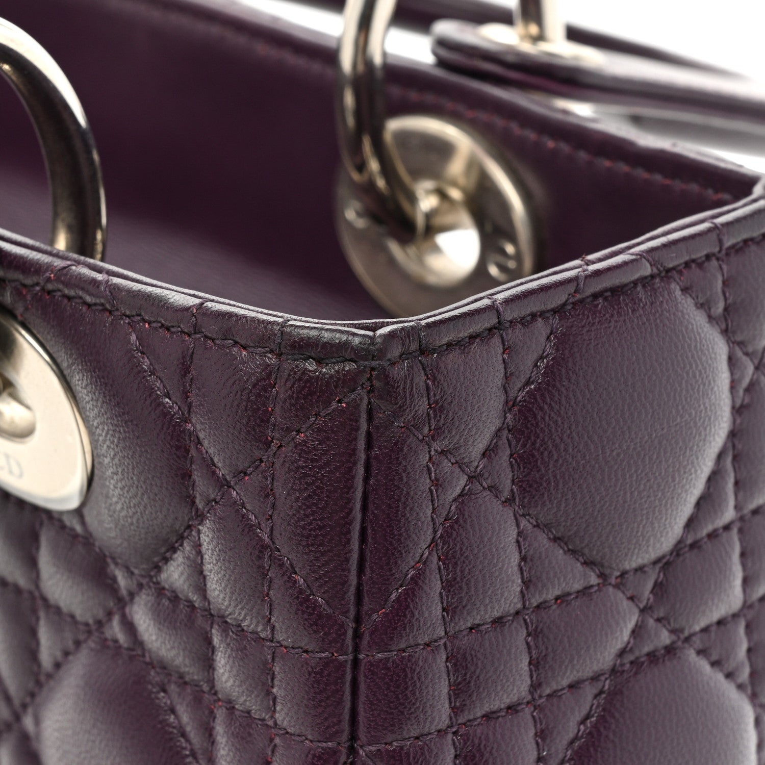Christian Dior Lambskin Cannage Medium Lady Dior Purple 14 of 18