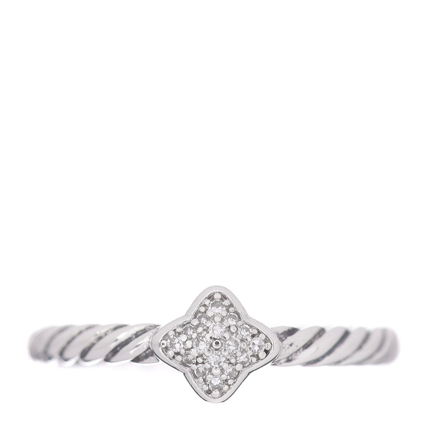 Sterling Silver Diamond Quatrefoil Ring 53 6.5
