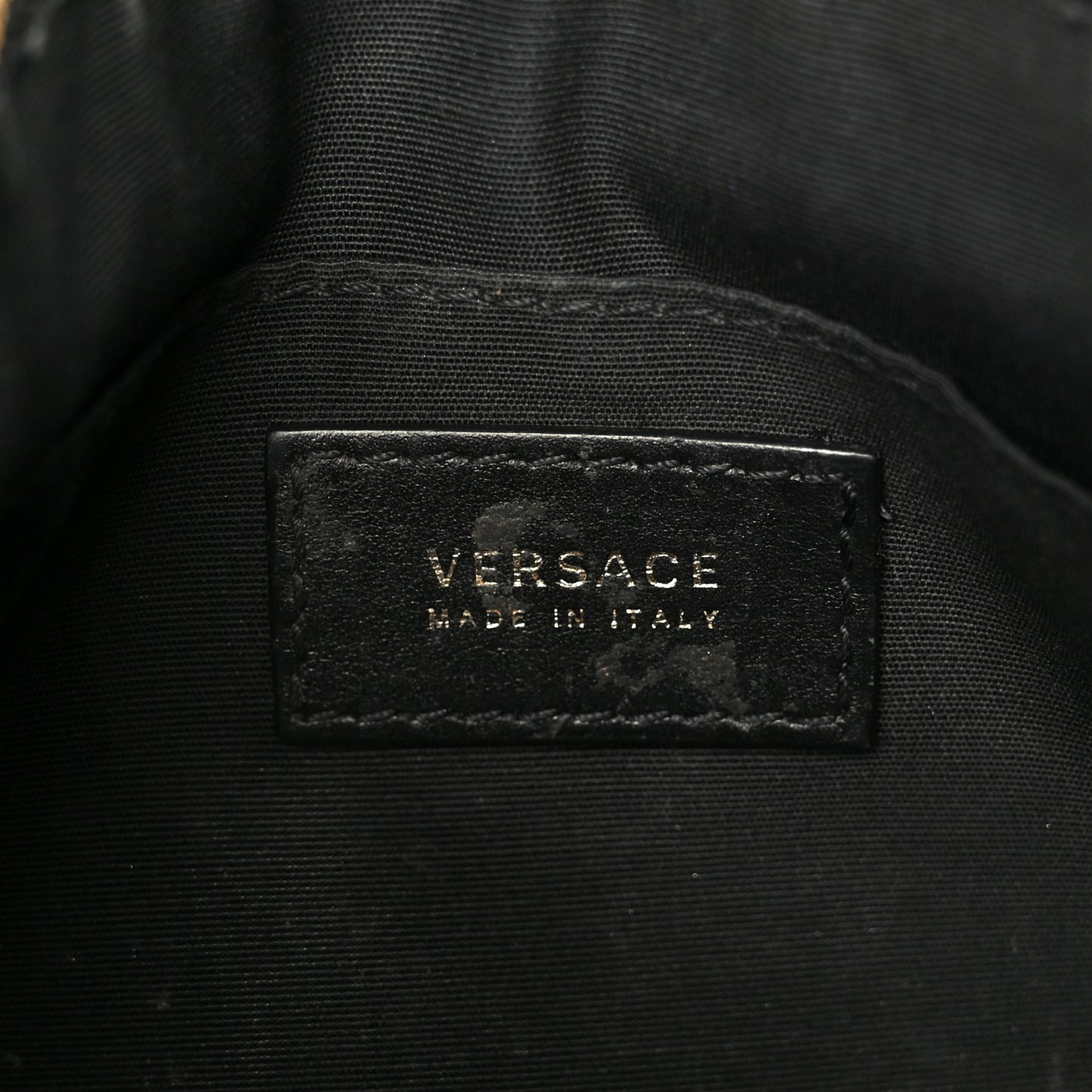 Calfskin 90s Logo Pouch Black