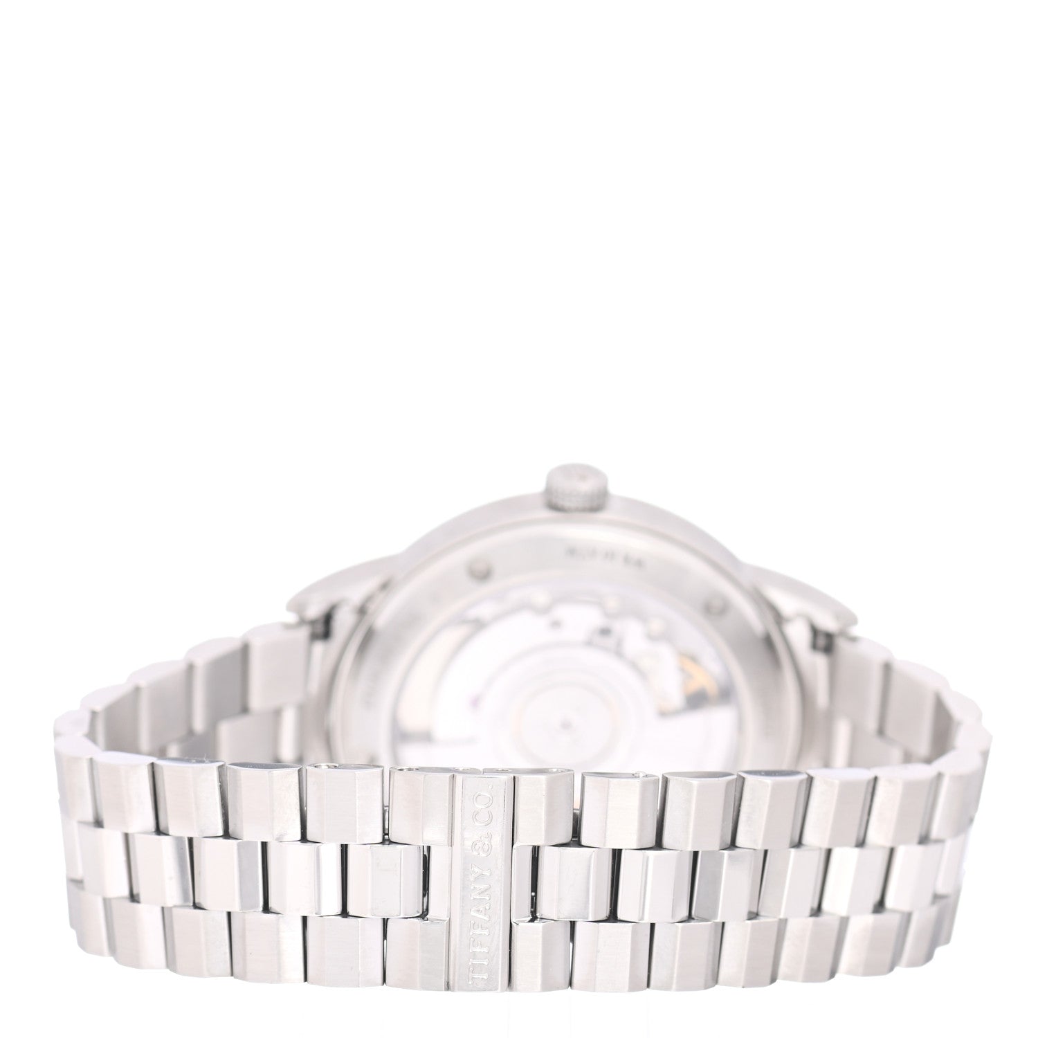 Tiffany Stainless Steel Diamond 34mm CT60 3-Hand Automatic Watch Pink 3 of 4