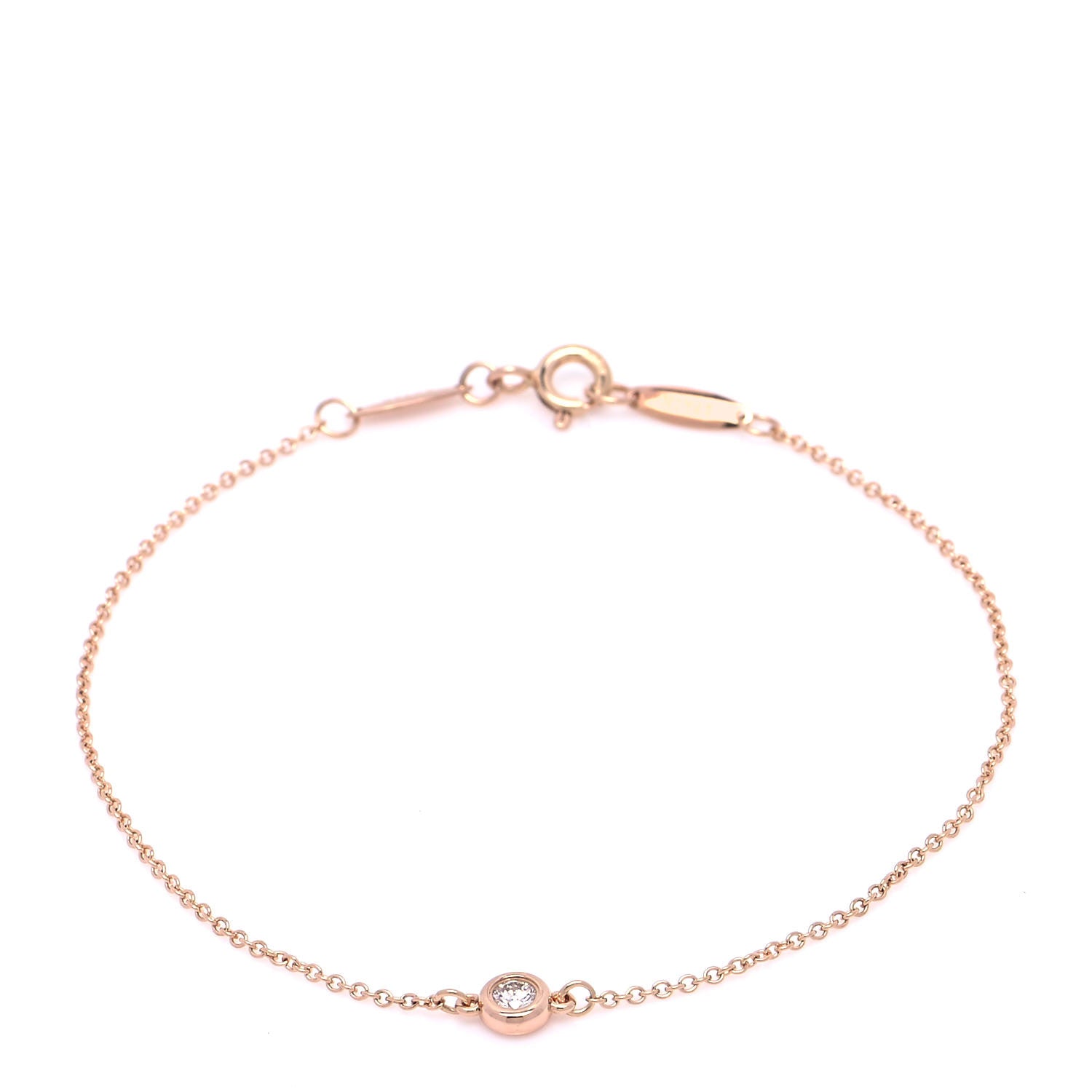 Tiffany 18K Rose Gold Diamond .07ct Elsa Peretti Diamonds by the Yard Bracelet 1 of 6