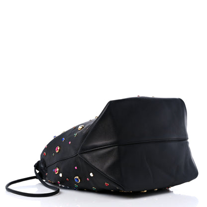 Saint Laurent Lambskin Charm Studded Teddy Drawstring Bag Black 4 of 9