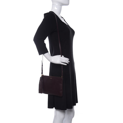 Saint Laurent Calfskin Teen Monogram Crossbody Bag Bordeaux 2 of 8