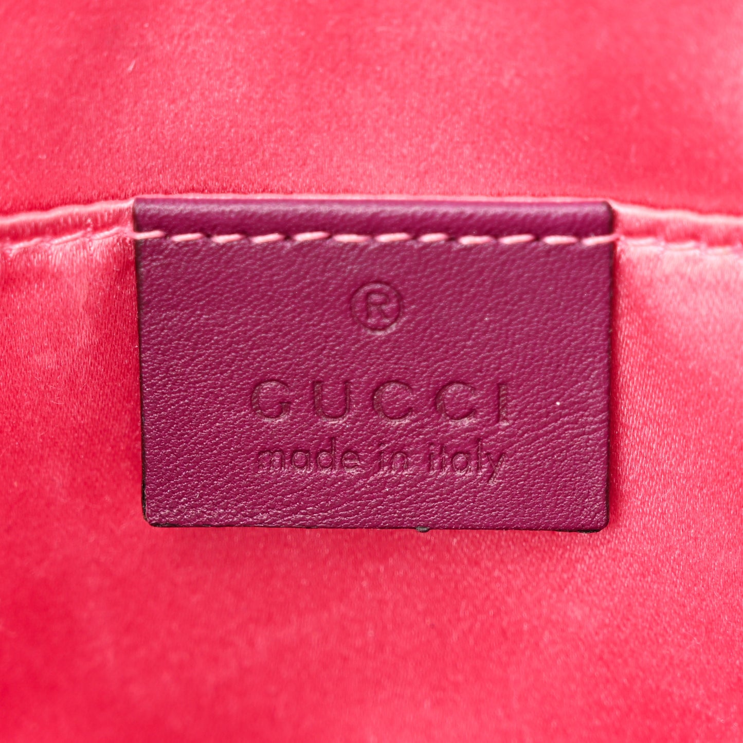 Velvet Matelasse Small GG Marmont Chain Shoulder Bag Fuchsia Violet Cyclamen