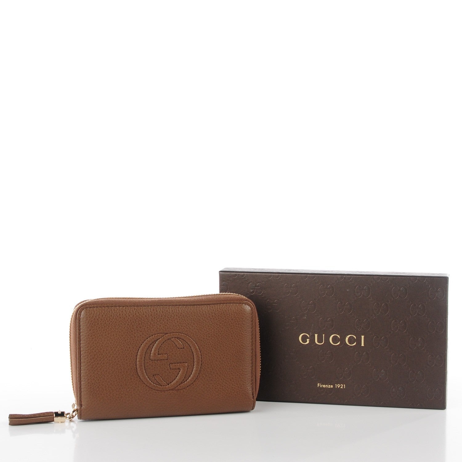 Gucci Calfskin Medium Soho Zip Around Wallet Brown 5 of 8